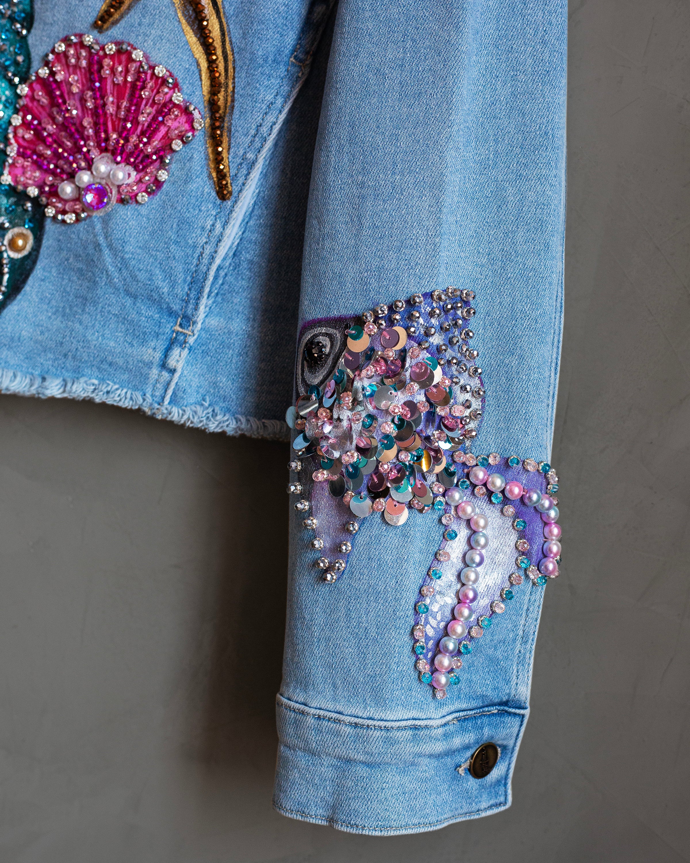 Chamarra denim seashells