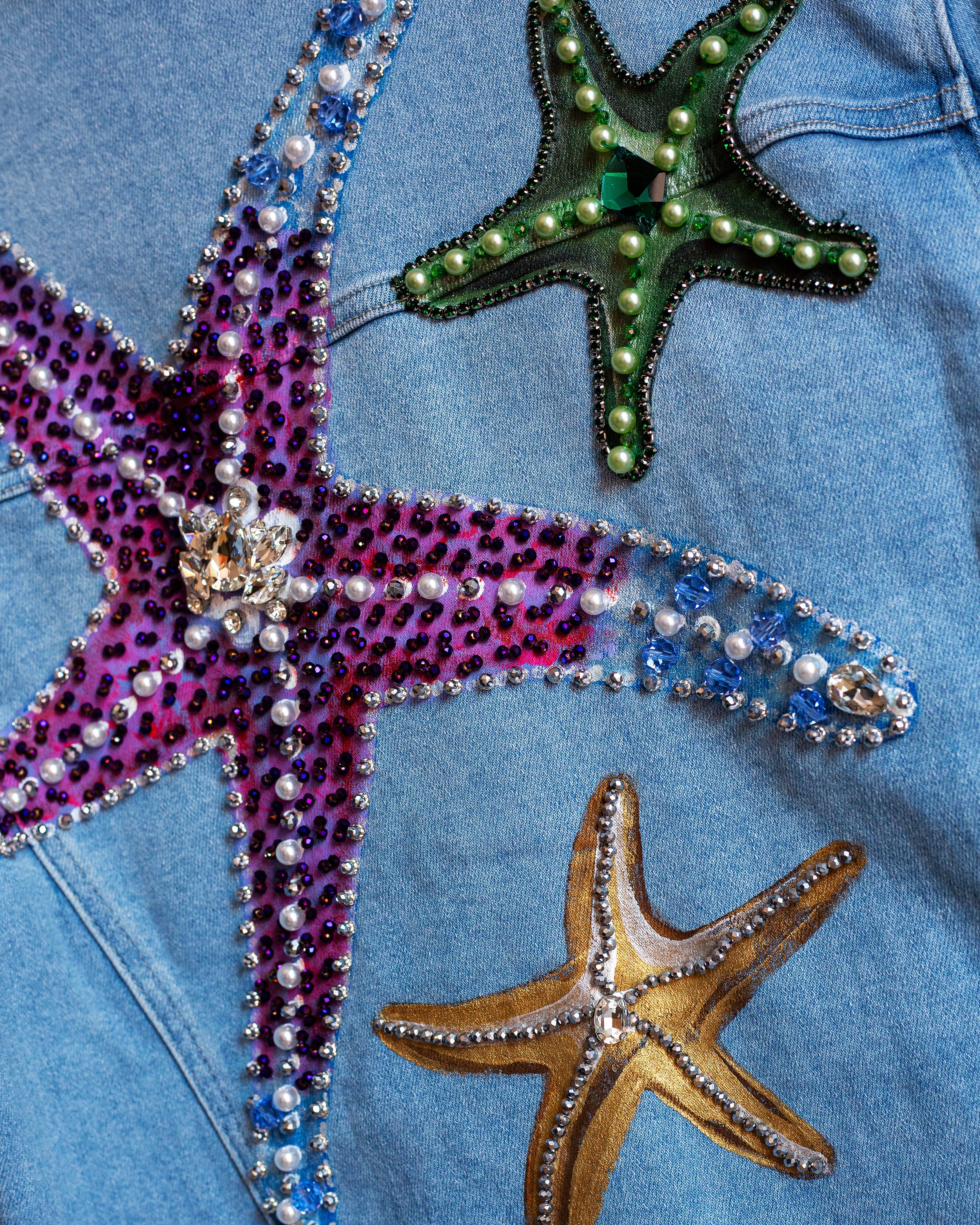 Chamarra denim seashells