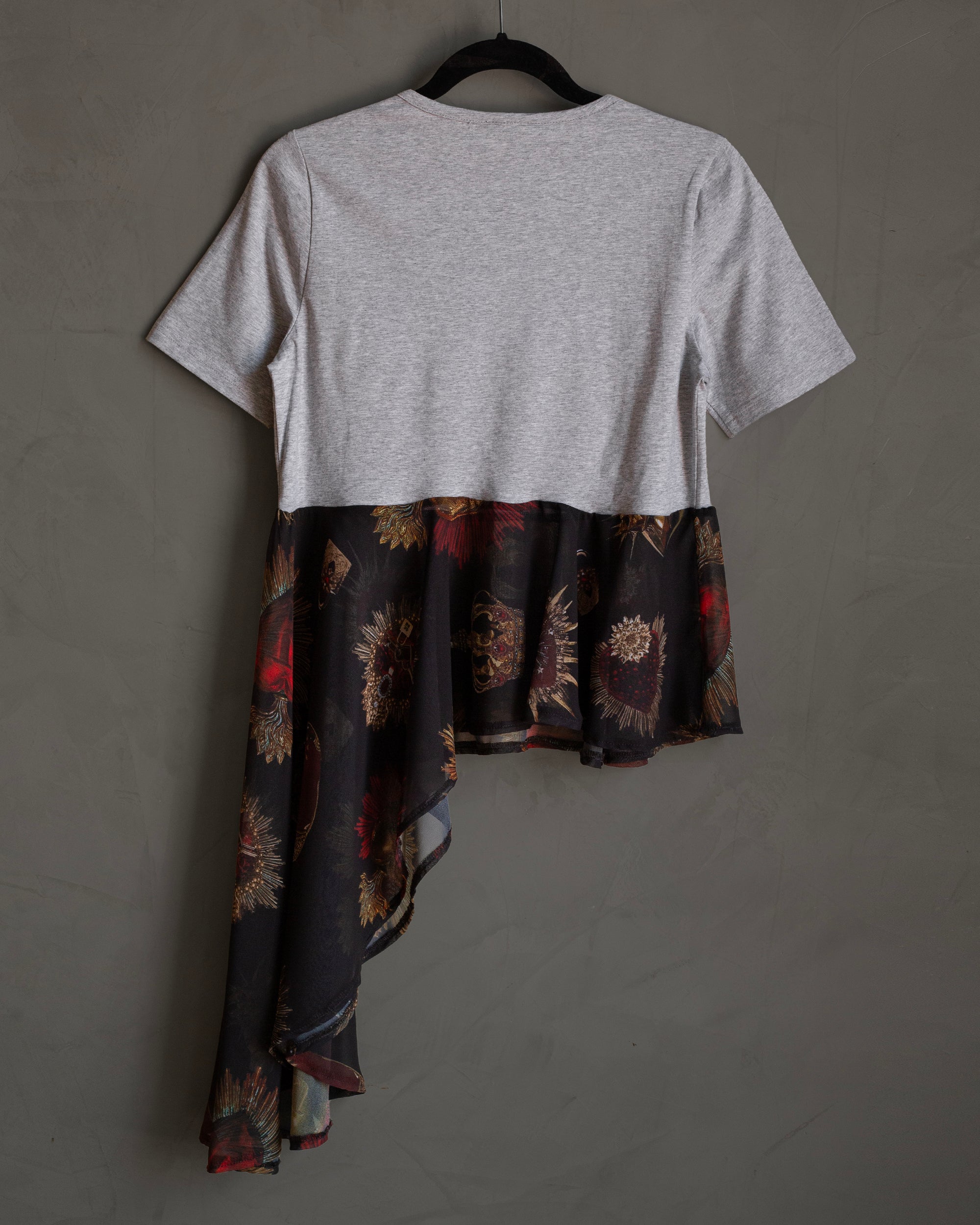 Blusa corazón con faldón de chiffon