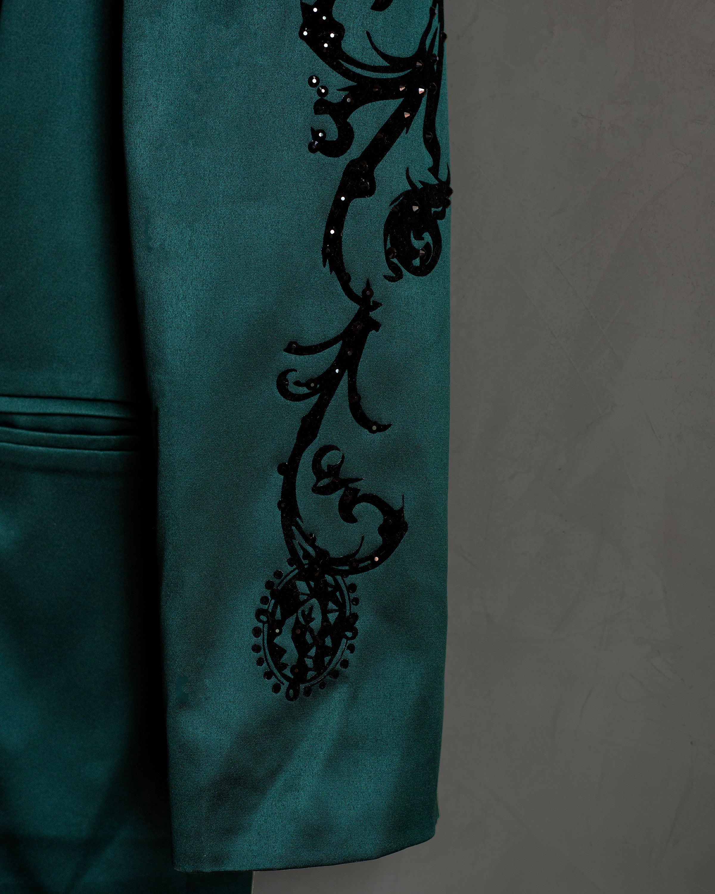 Blazer verde satinado "Soy la mujer de mi vida"