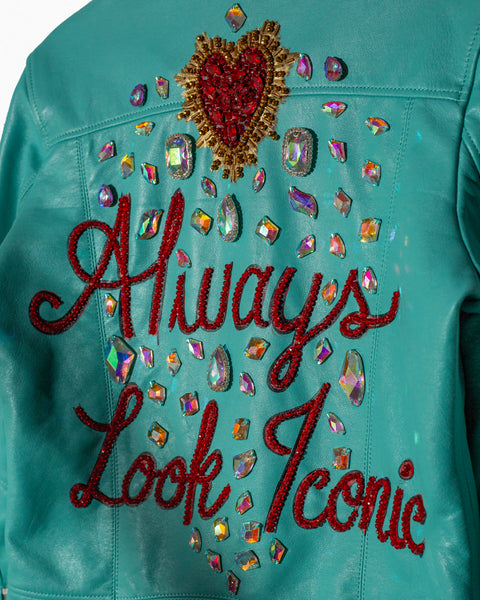 Leather Jacket "Always Look Iconic"