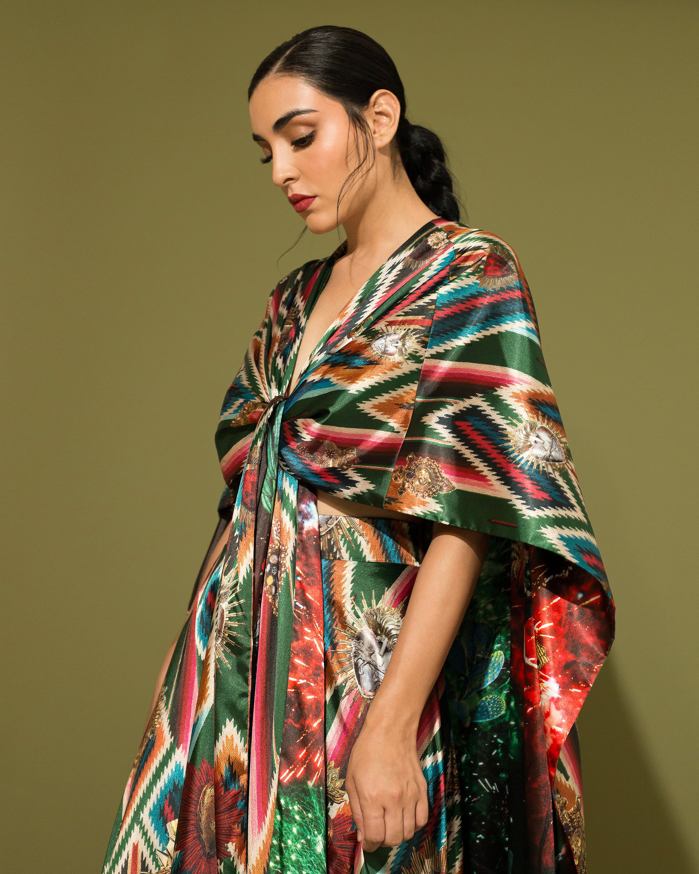 Kimono zarape con flecos