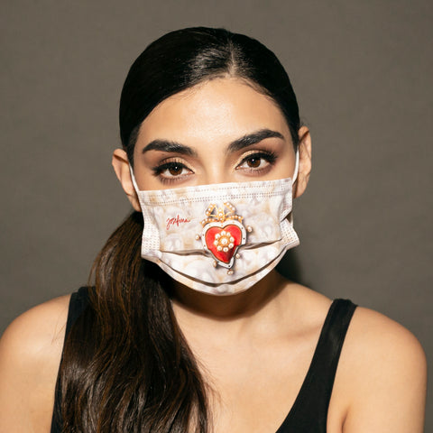 Cubrebocas perlas Sagrado Corazón