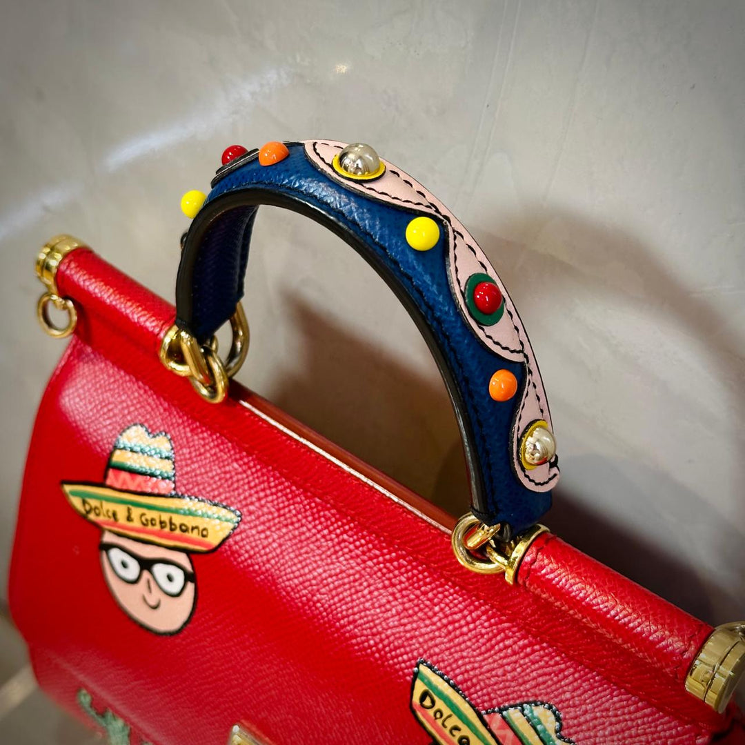 DOLCE & GABBANA Bolso Satchel Rojo en Piel