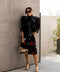 Blusa de organza negra