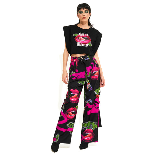 CARGO PANTS BLACK COLLAGE