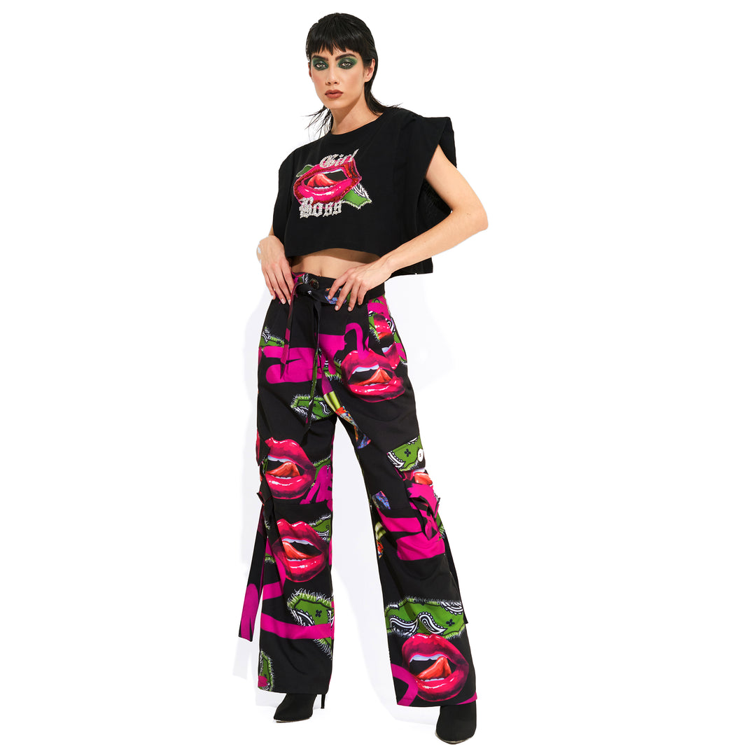 CARGO PANTS BLACK COLLAGE