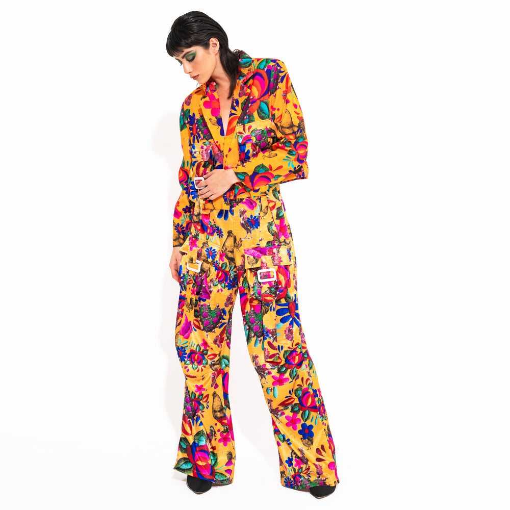 SATIN CARGO PANTS AMARILLO MEXICANO