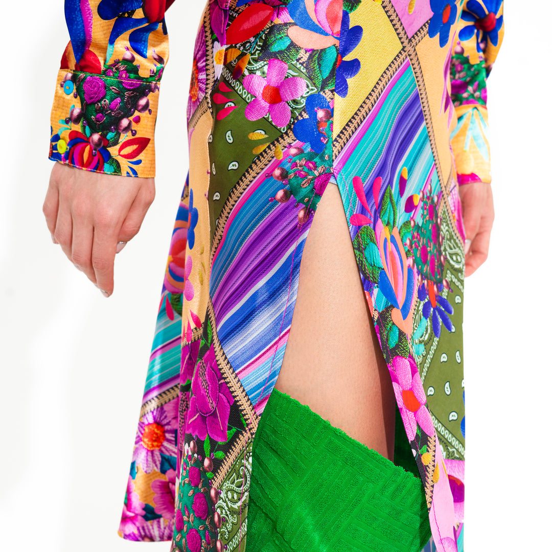 FALDA PATCHWORK SATINADA
