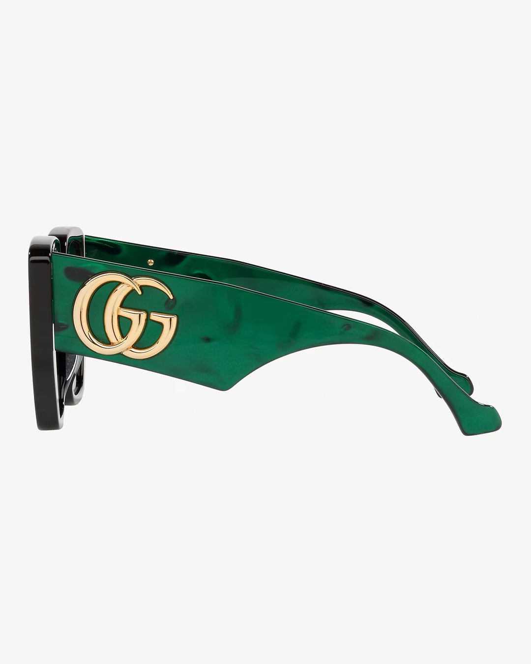 GUCCI OVERSIZED BLACK AND GREEN SUNGLASSES WITH MAXI LOGO