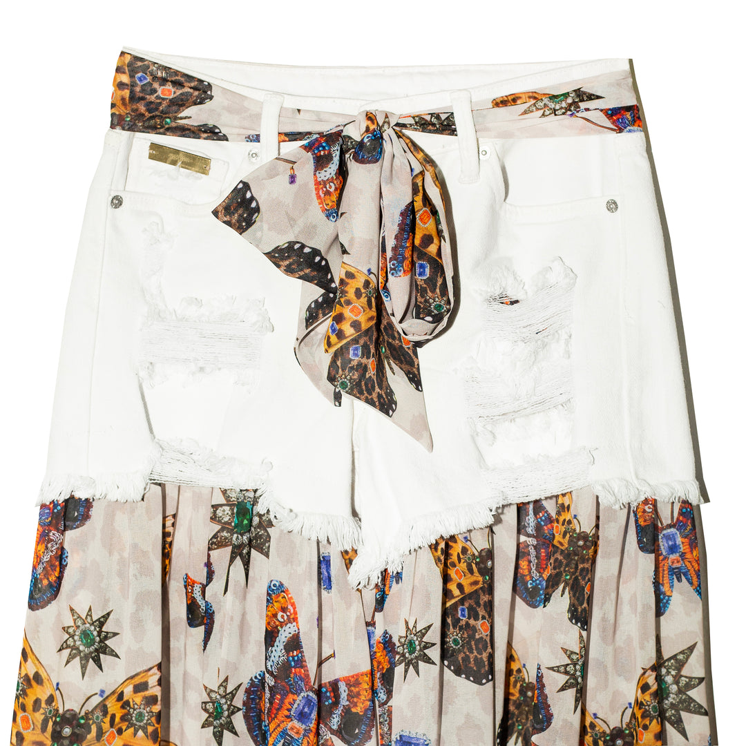 White denim shorts Mariposas