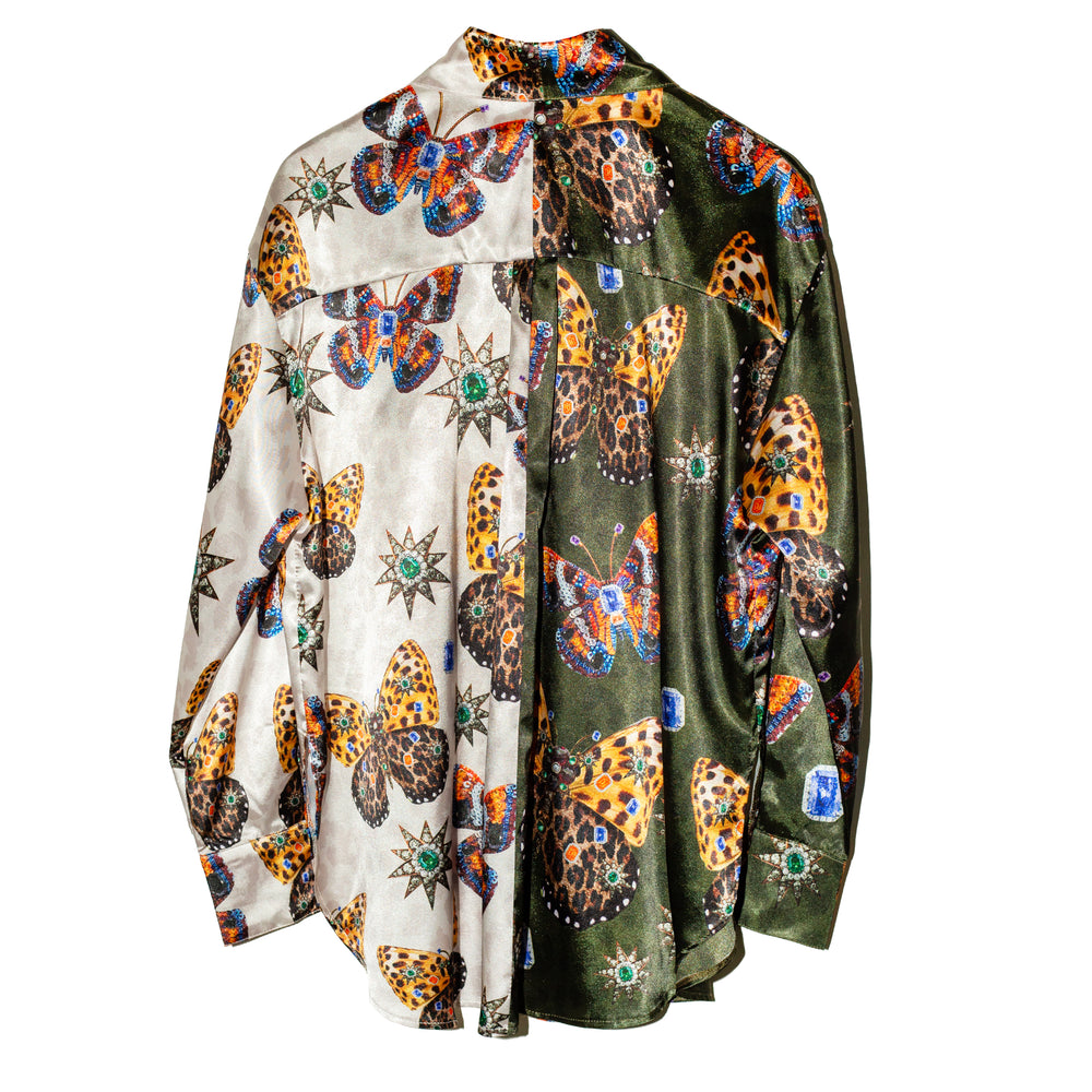 Camisera satinada mixed prints Mariposas