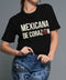 Tee negra Mexicana de Corazón