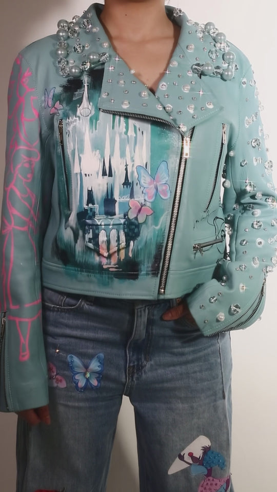 BIKER JACKET CINDERELLA CON PERLAS