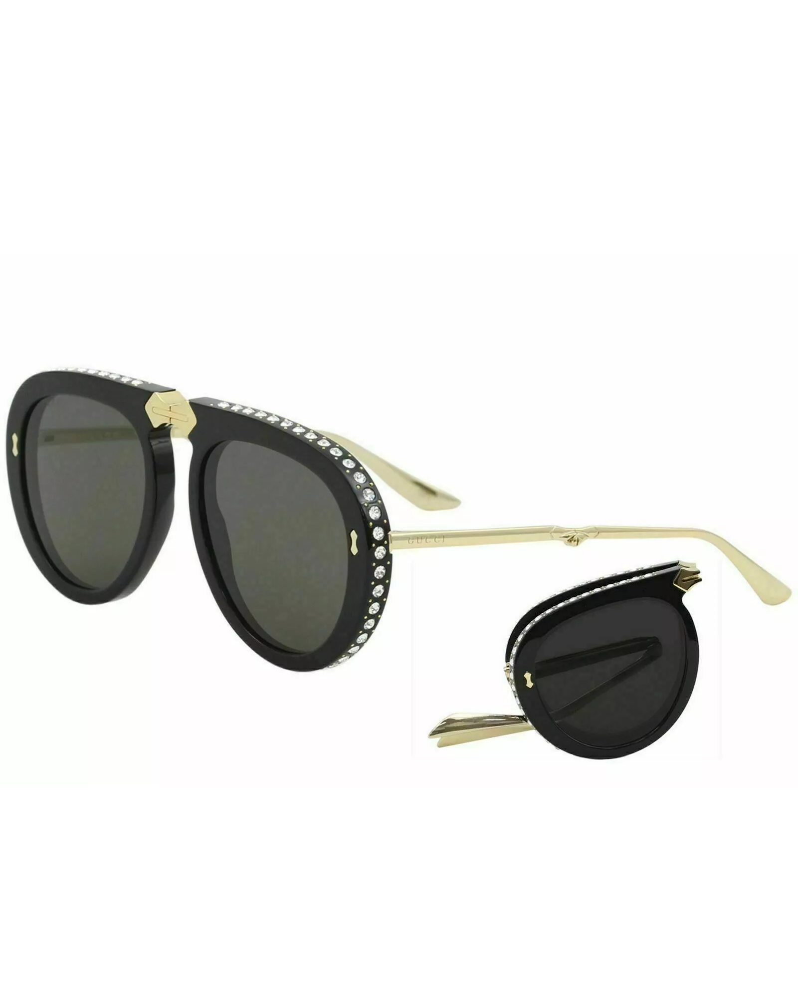 Gucci  Acetate Crystal Foldable Aviator Sunglasses