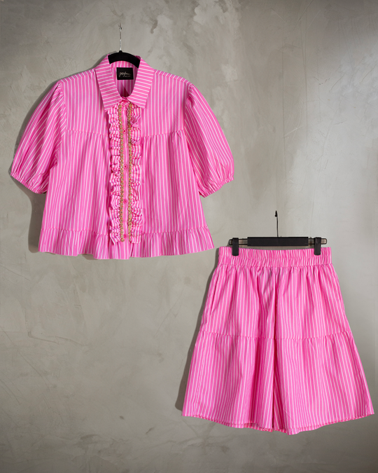 Coordinado rosa con cristales