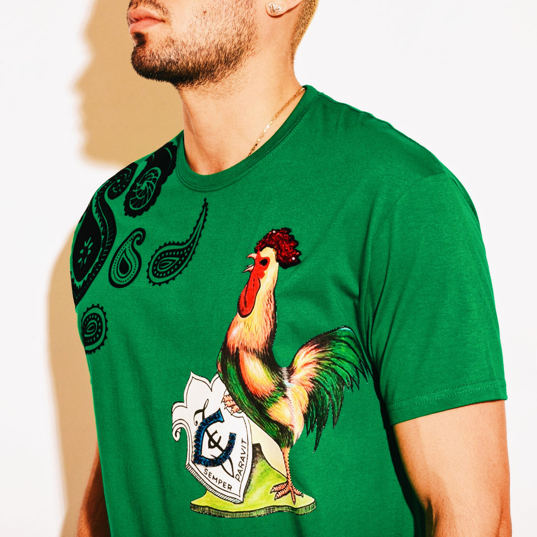 El Gallo tee verde-bandana style