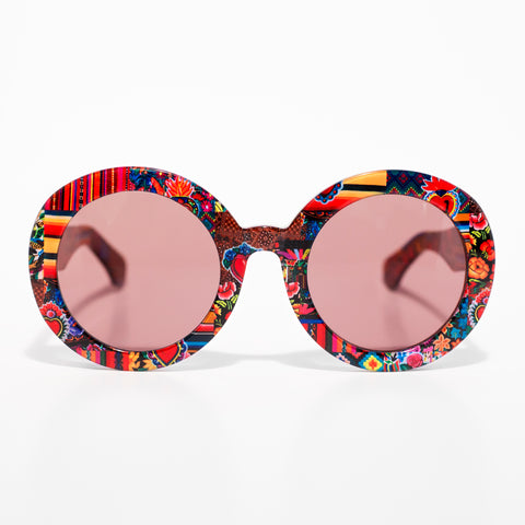 PINK PATCHWORK JOSEFINA SUNGLASSES / lente rosa