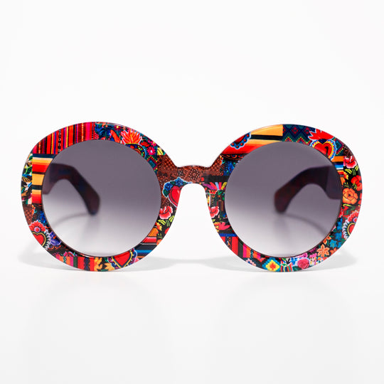 PINK PATCHWORK JOSEFINA SUNGLASSES / negro