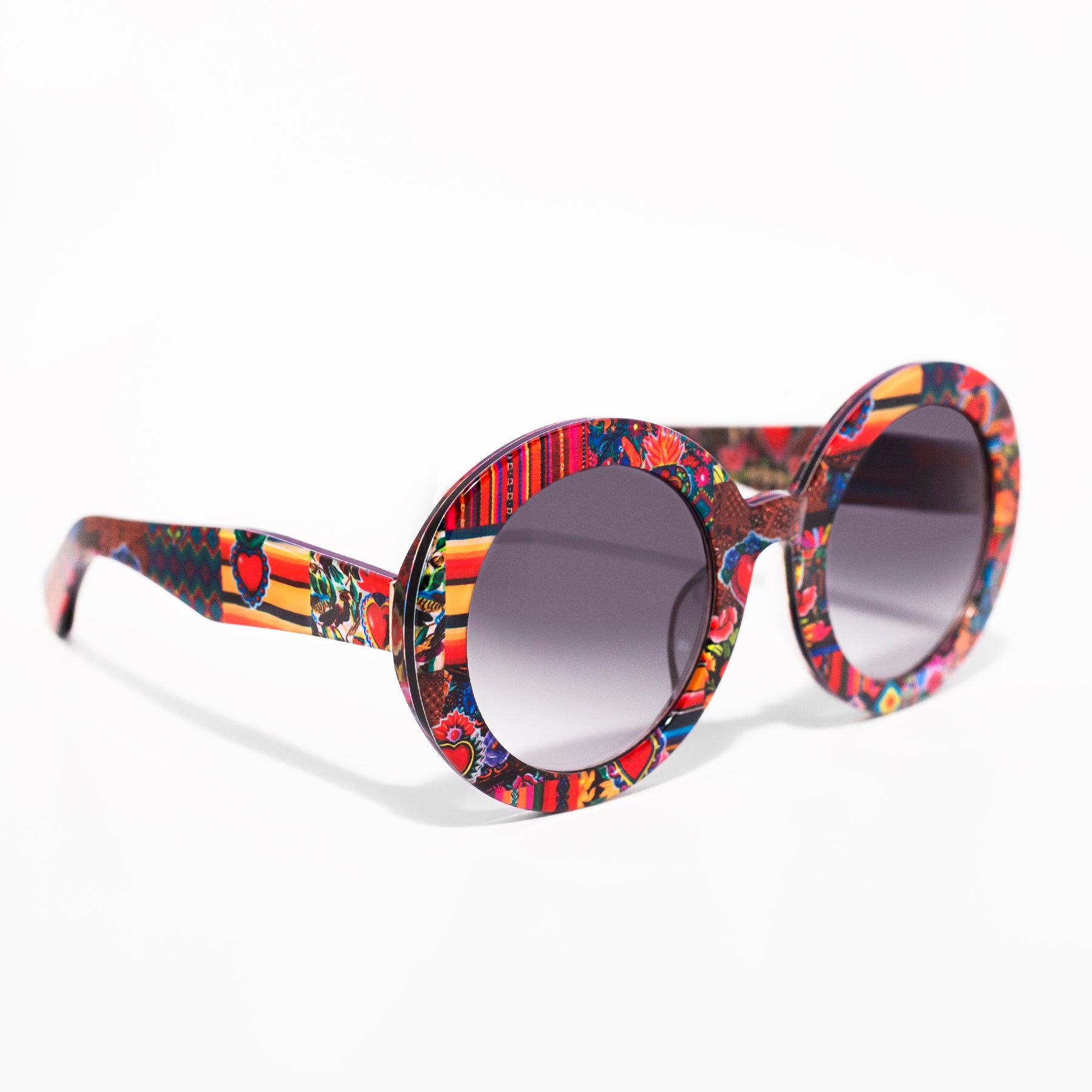 PINK PATCHWORK JOSEFINA SUNGLASSES / negro