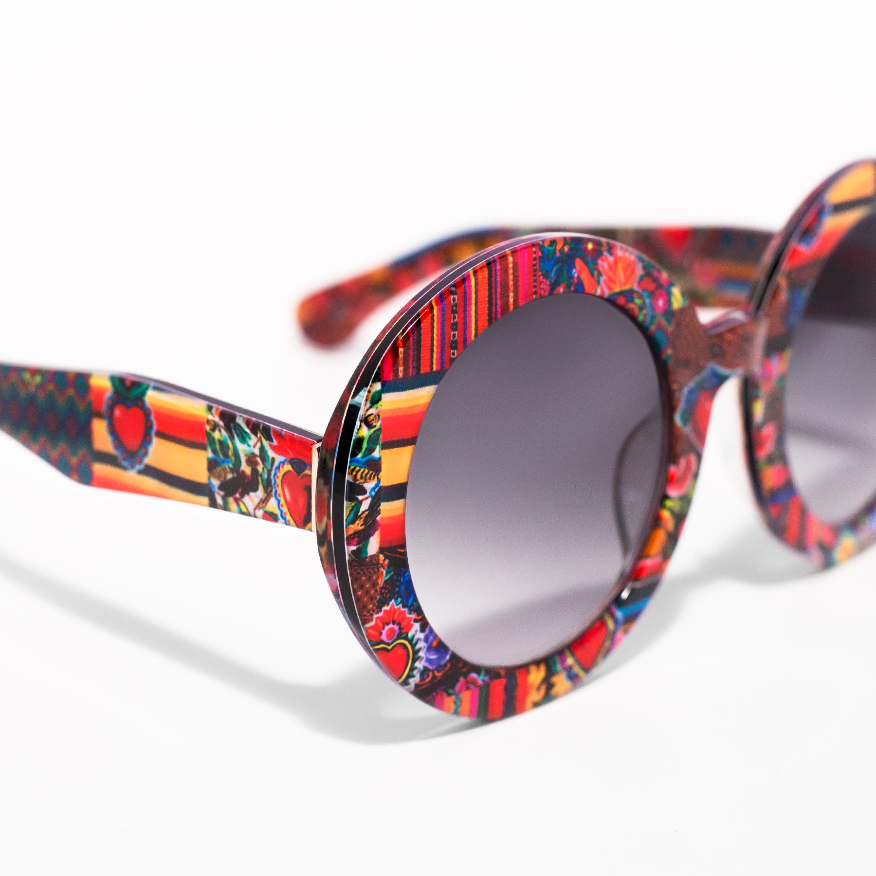 PINK PATCHWORK JOSEFINA SUNGLASSES / negro