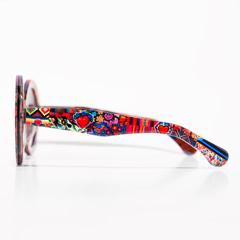PINK PATCHWORK JOSEFINA SUNGLASSES / negro