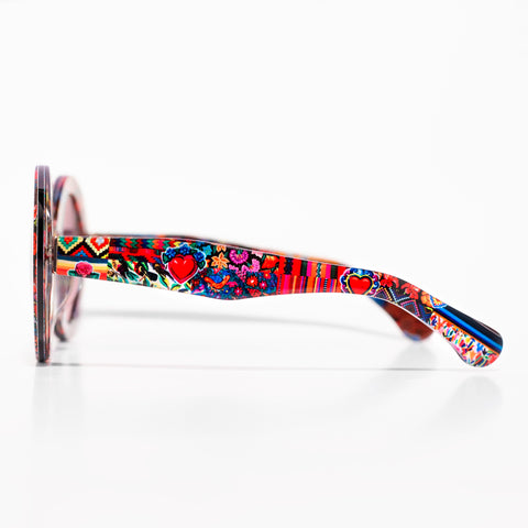 PINK PATCHWORK JOSEFINA SUNGLASSES / lente rosa