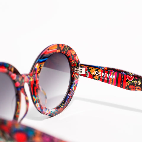 PINK PATCHWORK JOSEFINA SUNGLASSES / negro