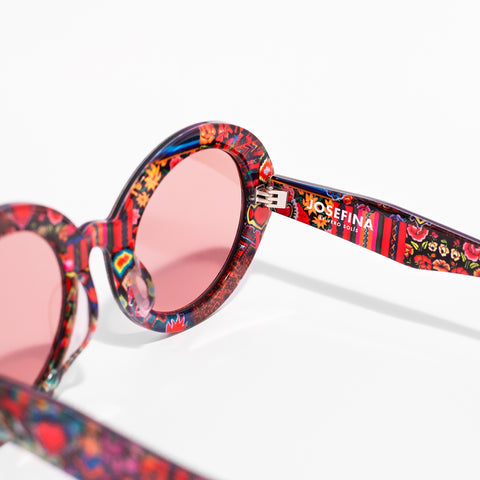 PINK PATCHWORK JOSEFINA SUNGLASSES / lente rosa