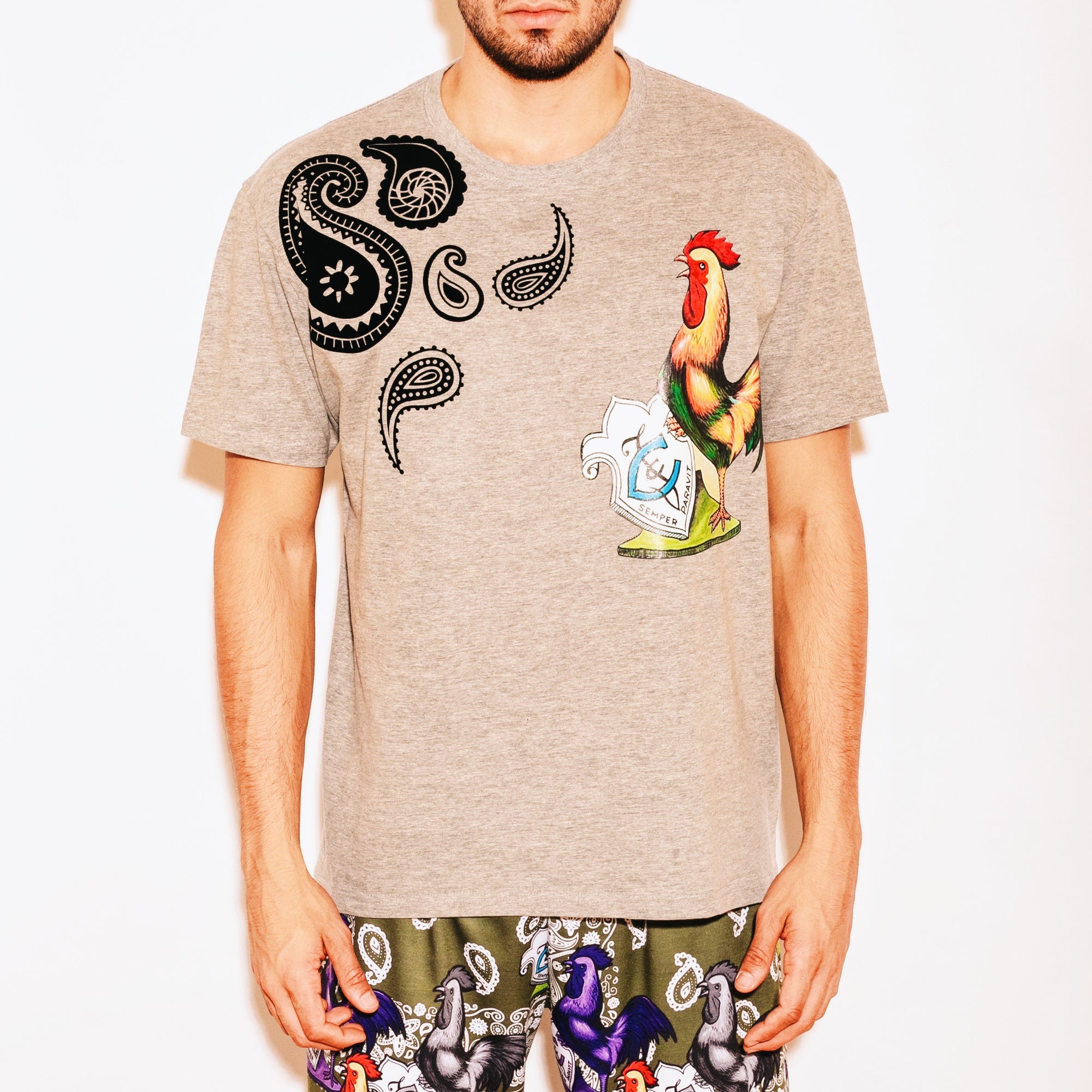 El Gallo tee gris-bandana style