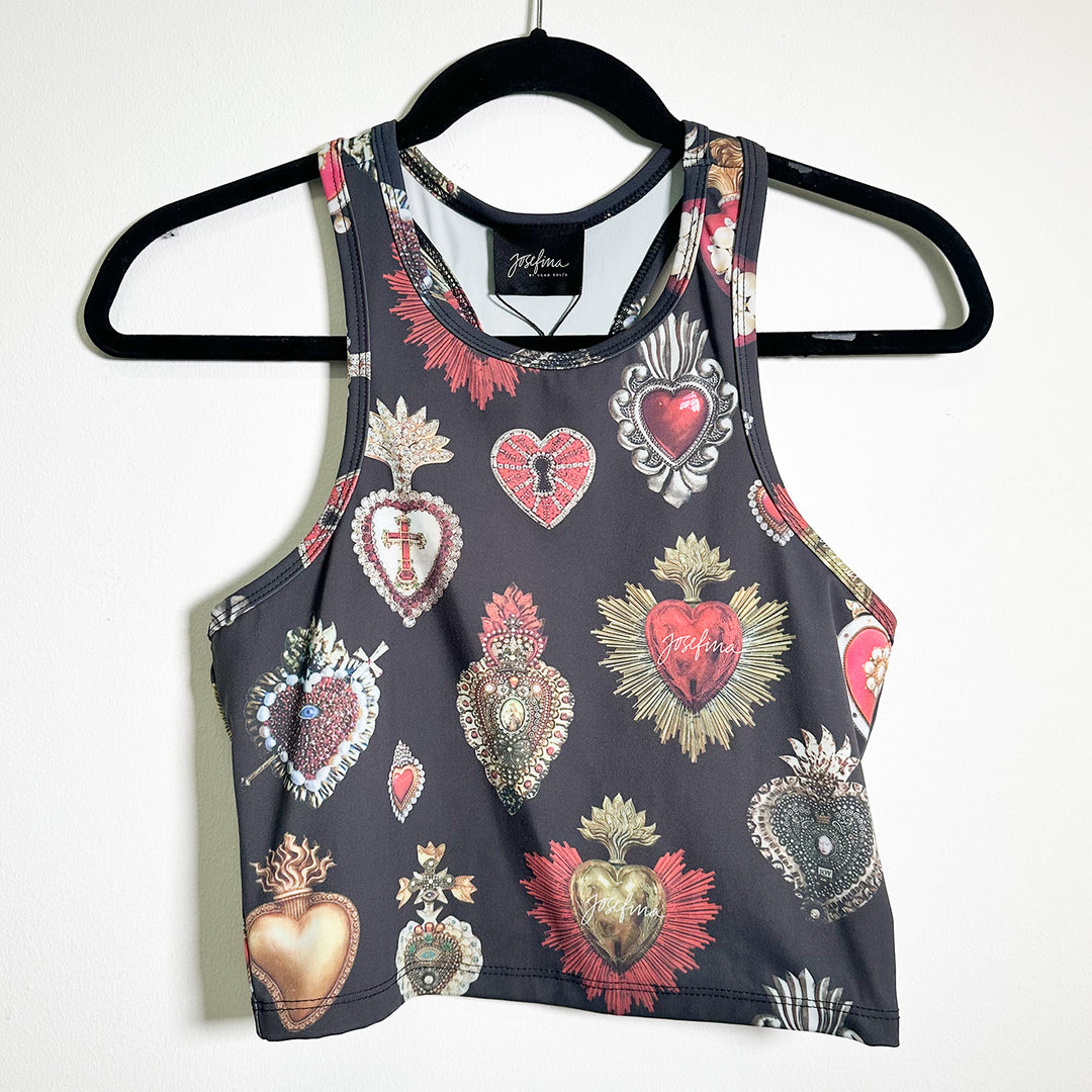 Crop top athleisure corazones