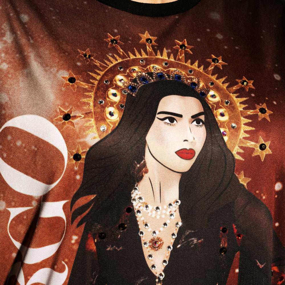 Oversized tee Virgo bordada
