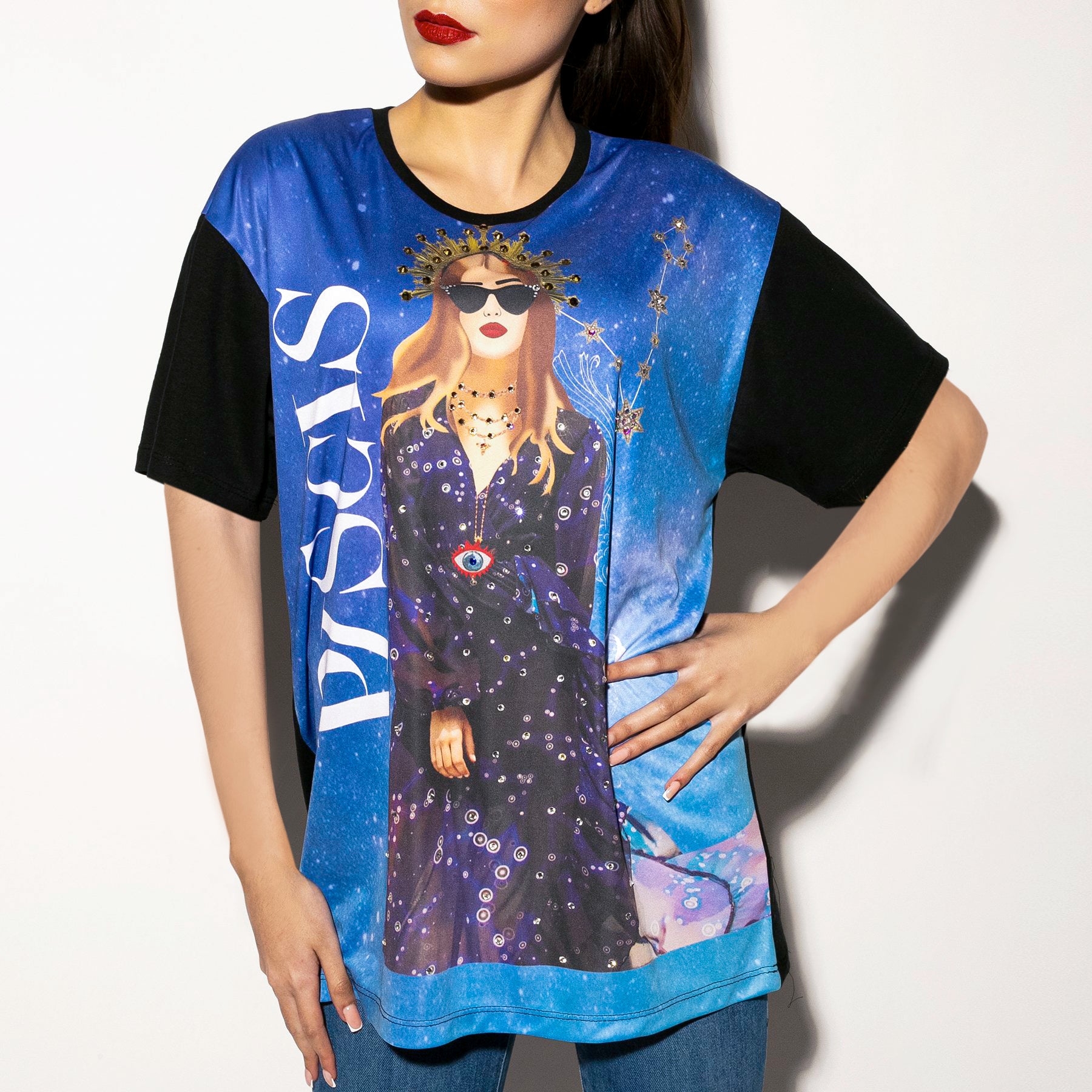 Oversized tee Piscis bordada