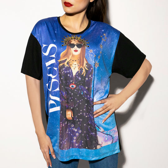 Oversized tee Piscis bordada