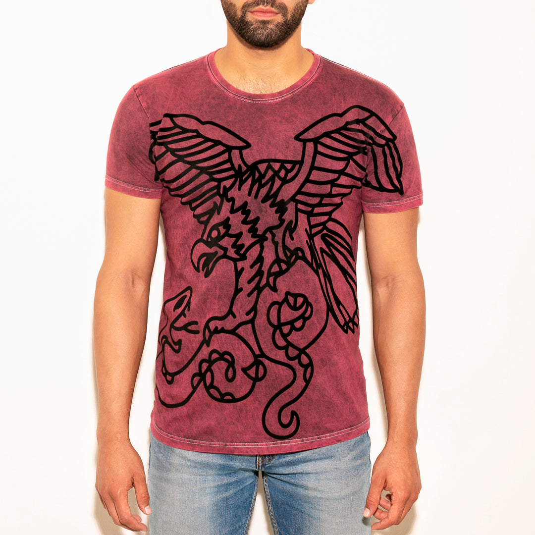 Playera stone wash Aguila