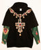 Hoodie negra Rosary tartan