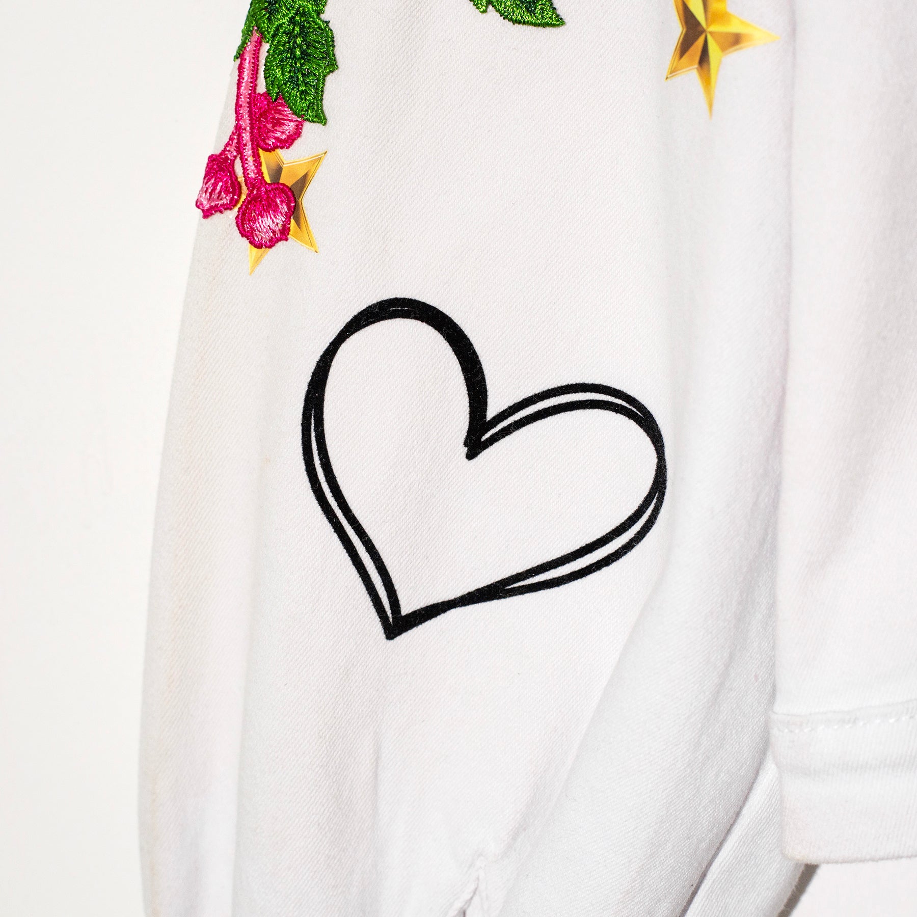 White denim jacket kids rock