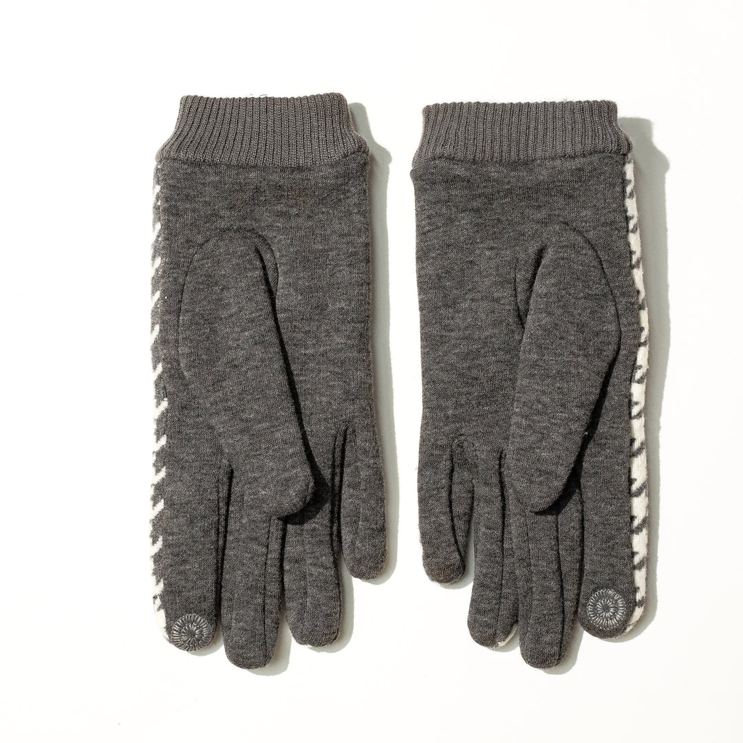 Guantes houndstooth vibora gris