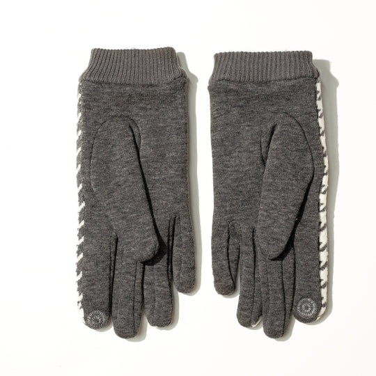 Guantes houndstooth vibora gris