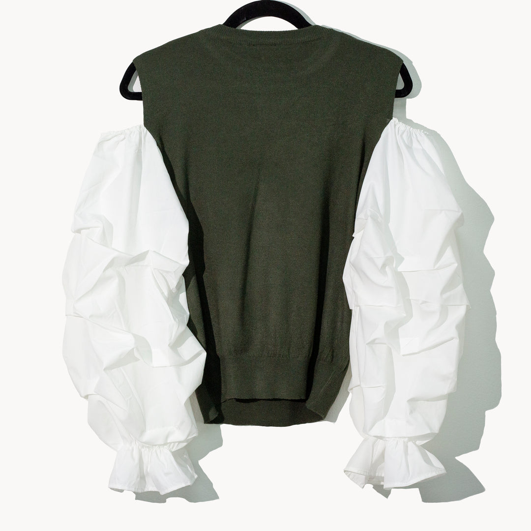 Blusa verde layered cruz