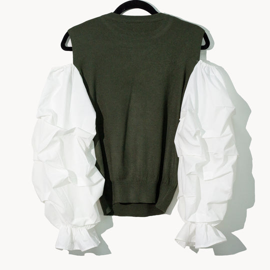 Blusa verde layered cruz