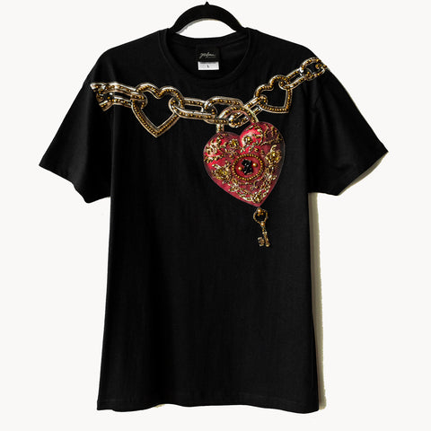 T shirt negra candado