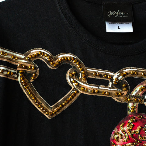 T shirt negra candado