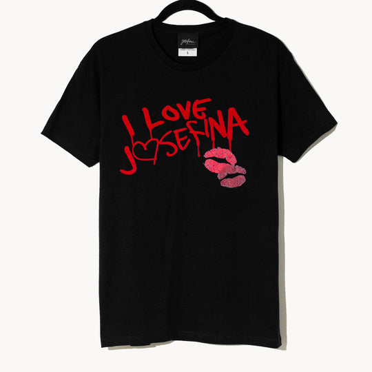 Black t shirt Love Josefina velvet