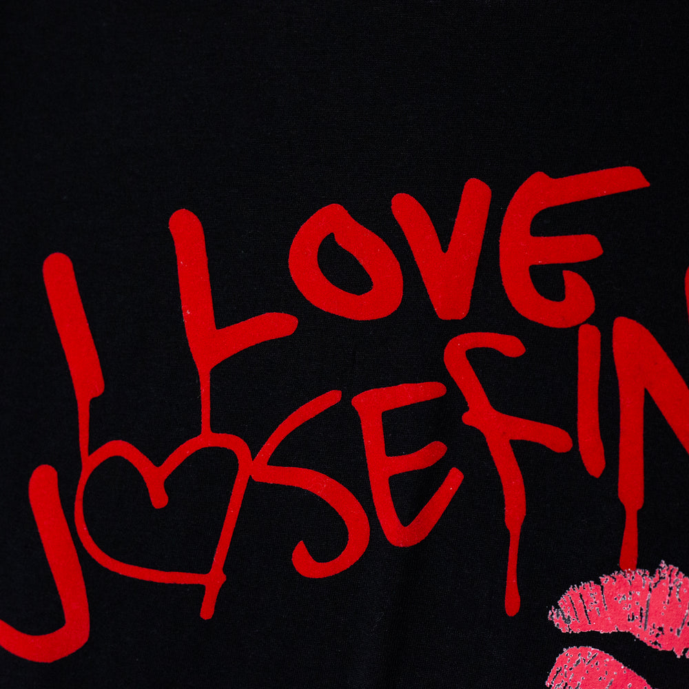 Black t shirt Love Josefina velvet