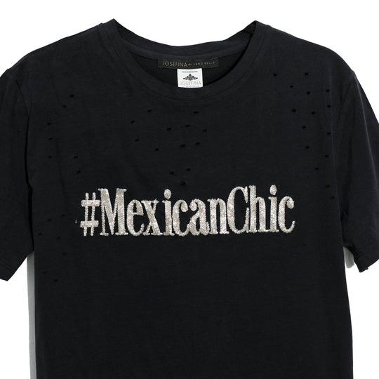Ripped Tee Mexican Chic Negra