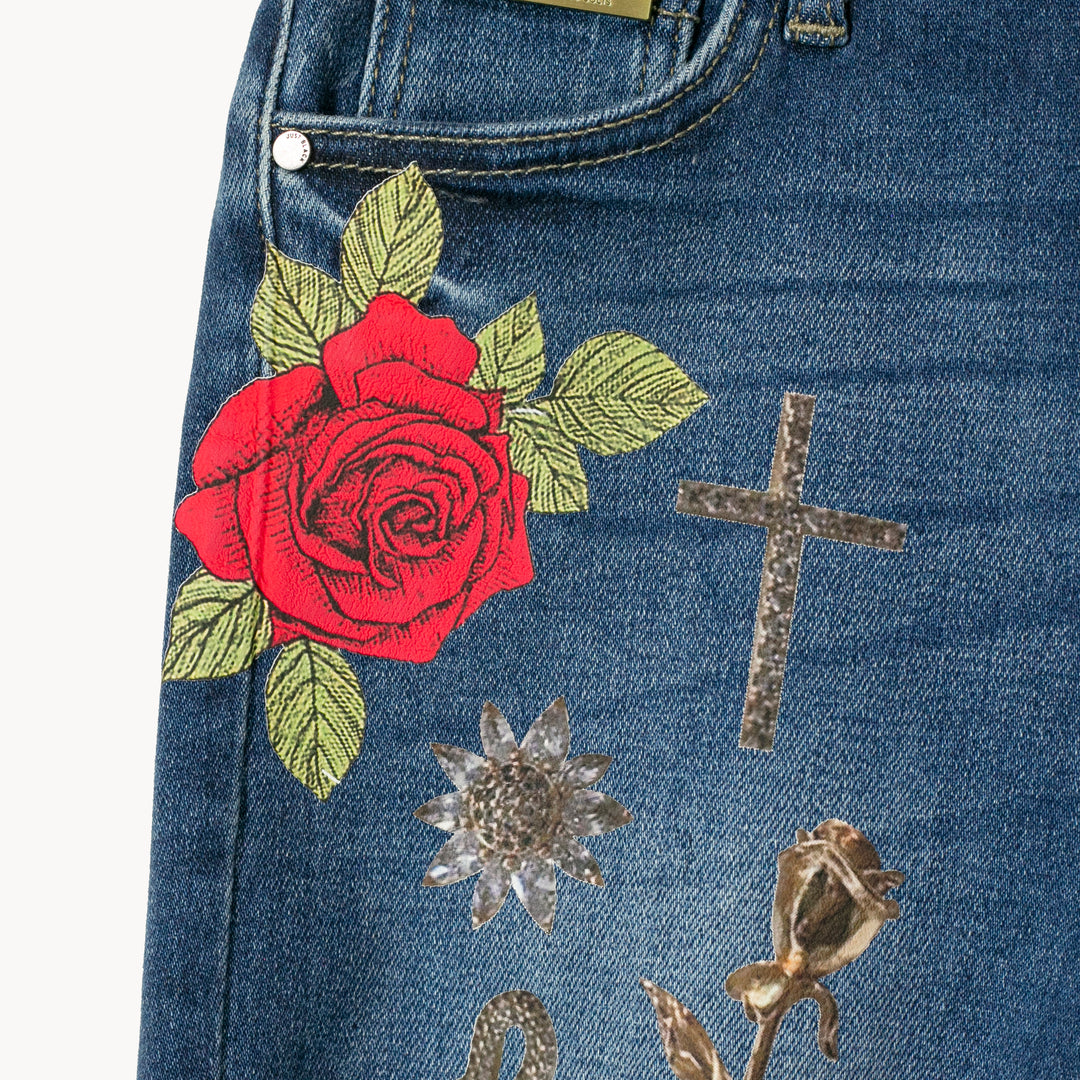 DENIM SHORT RAW HEM MEDALLITAS
