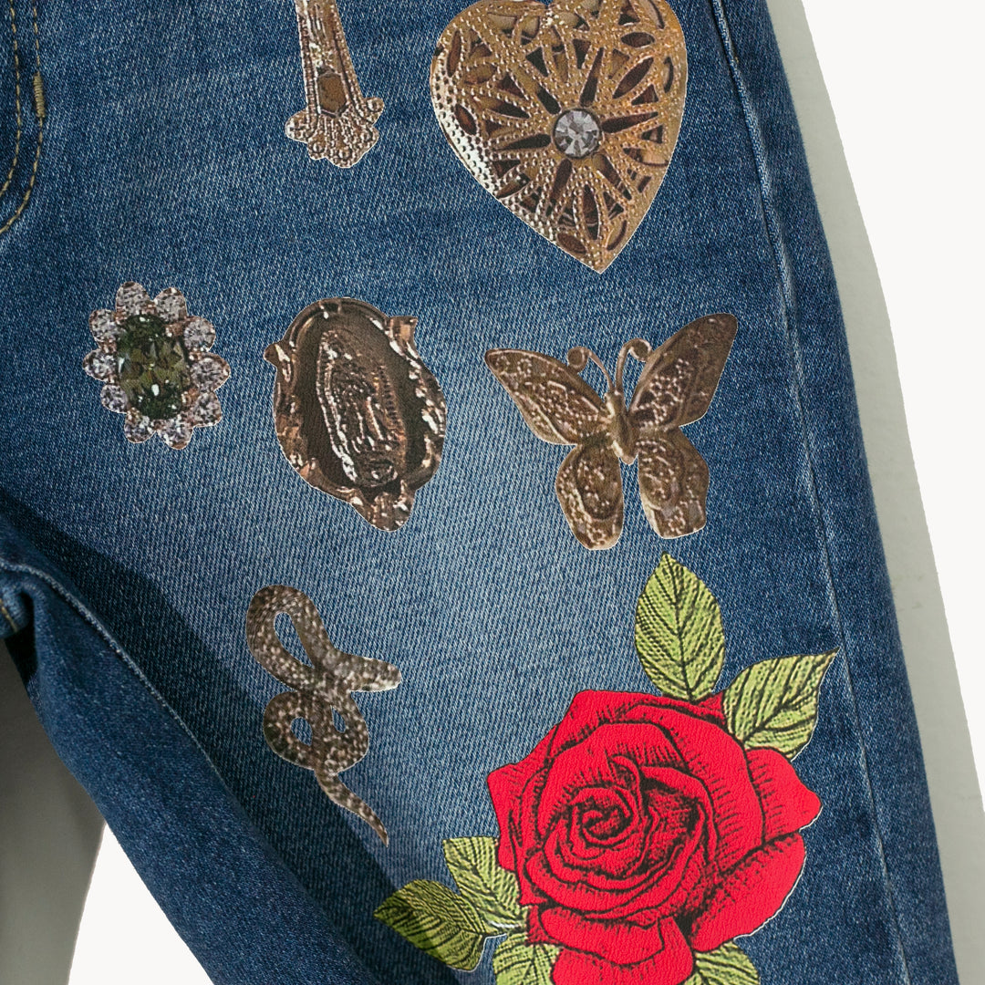 DENIM SHORT RAW HEM MEDALLITAS