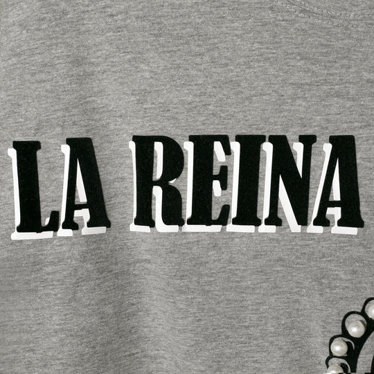 Crop top gris "la reina"