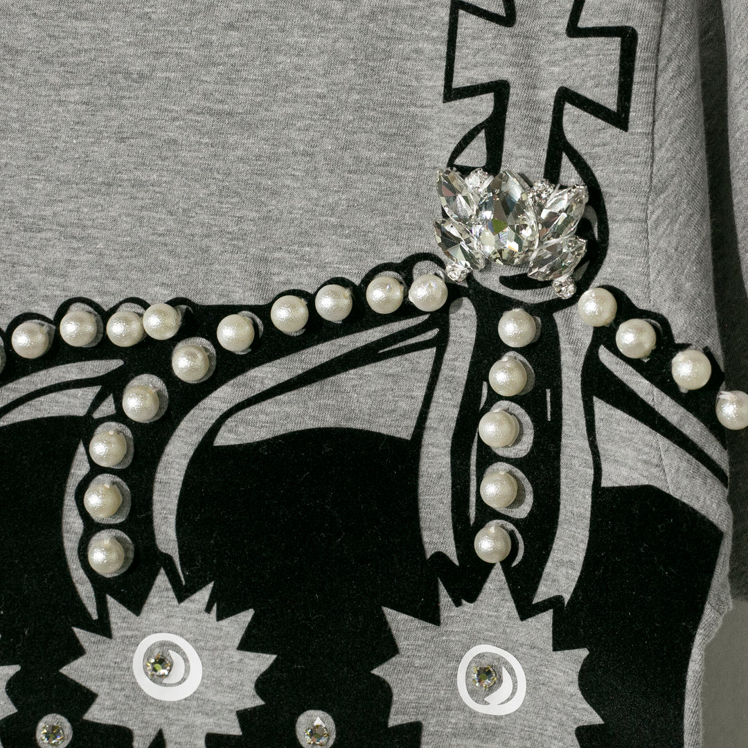 Crop top gris "la reina"